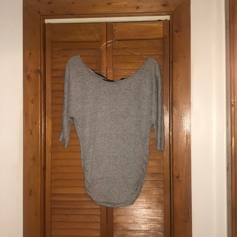 Grey/White Blouse